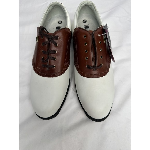 NWT Etonic Comfort Q Loc System Mens Golf‎ Shoes White & Brown Size Small 10M - Picture 12 of 16